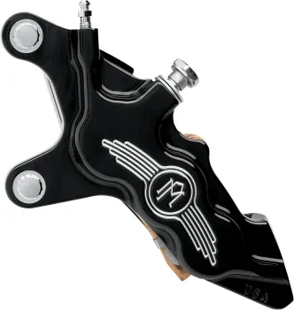 Performance Machine Bolt On Left Side 6 Piston Differential Bore Caliper 13 Inch Disc in Contrast Cut Finish For 1984-1999 FLST, 1997-1999 FXST, 1984-1999 FXR/FXD/FXWG, 1984-1999 XL, 1984-1999 FLT/FLH Models (0051-2913-BM)