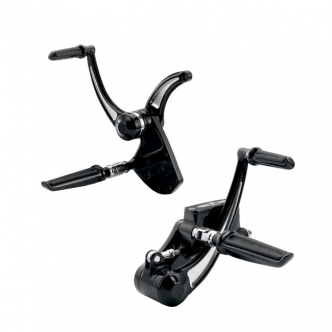 Performance Machine 2 Inch Extended Contour Forward Controls in Contrast Cut Finish Including Contour Pegs & Pedals For 1986-1999 Softail Models (0035-0043-BM)