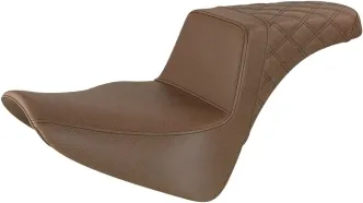 Saddlemen Seat Step Up LS Front With Passenger Lattice in Brown For 2018-2023 Deluxe FLDE, Heritage FLHC/S & FLSL Slim Models (818-33-173BR)