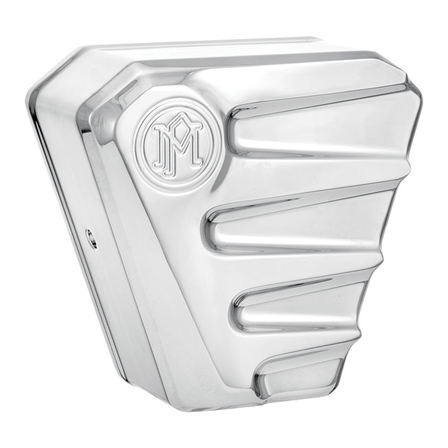 Performance Machine Scallop Horn Cover Assembly in Chrome Finish For  1993-2017 HD With Cowbell Side Mounted Horn Models (0218-2001SCA-CH)