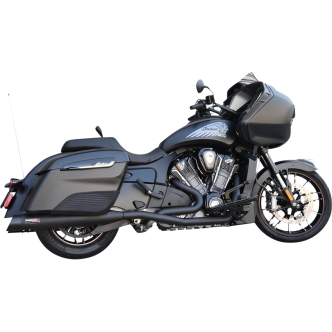Bassani True Dual Performance 2-Into-2 Exhaust System in Black Finish With Black End Caps For 2020-2021 Indian Challenger Models (8H16SB)