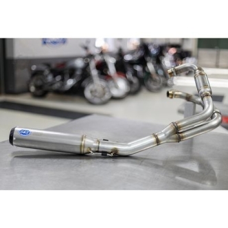 S&S Cycle Qualifier 2 Into 1 Stainless Steel Race Only Exhaust System With Black End Cap For Royal Enfield 2019-2021 Continental GT 650 & Interceptor 650 Models (550-1031)