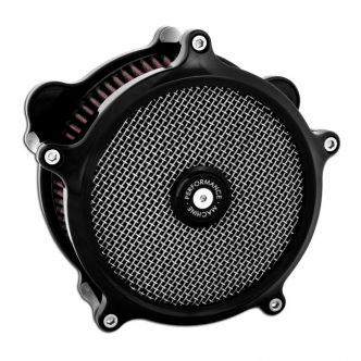 Performance Machine Super Gas Air Cleaner in Black Finish For 2018-2023 Softail, 2017-2023 Touring (Including Induction Spacer For 114 Inch Touring) Models (0206-2139-B)