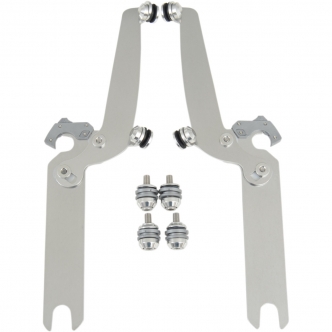 Memphis Shades No-Tool Trigger-Lock Mounting Kit For Memphis Sportshield In Polished Finish For HD Softail Models (without OEM light bar) (MEM8922)