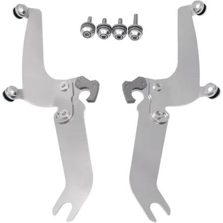 Memphis Shades No-Tool Trigger-Lock Mounting Kit For Memphis Sportshield In Polished Finish For HD Softail Models (With OEM light bar) (MEM8923)
