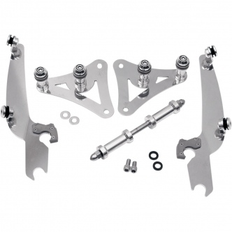 Memphis Shades No-Tool Trigger-Lock Mounting Kit For Memphis Sportshield In Polished Finish For HD Softail Models (With Or Without Light Bar) (MEM8926)
