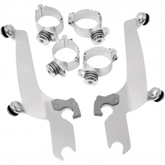 Memphis Shades No-Tool Trigger-Lock Mounting Kit For Memphis Sportshield In Polished Finish For HD Dyna, Softail and Yamaha Models (MEM8929)