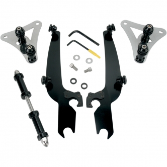Memphis Shades No-Tool Trigger-Lock Mounting Kit For Memphis Sportshield In Black Finish For HD Softail Models (With Or Without Light Bar) (MEB8926)