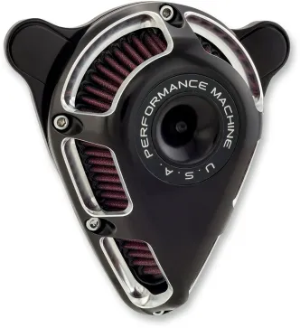 Performance Machine Jet Air Cleaner in Contrast Cut Finish For 2016-2017 Softail, 2017 FXDLS, 2008-2016 Touring, Trike (E-Throttle) Models (0206-2113-BM)