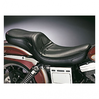 Le Pera Maverick Smooth Foam 2-Up Seat 13 Inch Rider Width in Black For 1991-1995 Dyna (Excluding FXDWG) Models (L-970)