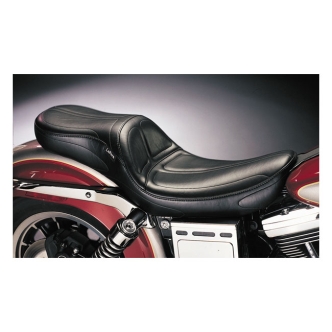 Le Pera Maverick Smooth Foam 2-Up Seat 13.5 Inch Rider Width in Black For 1996-2003 Dyna (Excluding FXDWG) Models (LN-970)