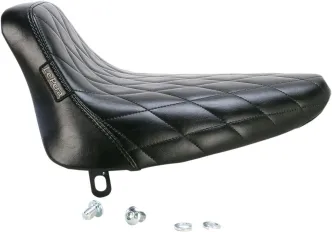 Le Pera Bare Bones Diamond Stitch Foam Solo Seat 12-3/4 Inch Wide in Black For 1984-1999 Softail Models (LN-007DM)