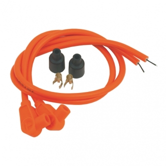 Taylor Spiro Plug Wires 8mm Pro 24 Inch Leads 180 Degree Boots in Orange Finish For Universal Fitment (ARM822149)