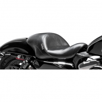 Le Pera Aviator Smooth Foam Solo Seat 12 Inch Wide in Black For 2004-2017 XL Sportster Models With 3.3G Tanks (LFU-316)