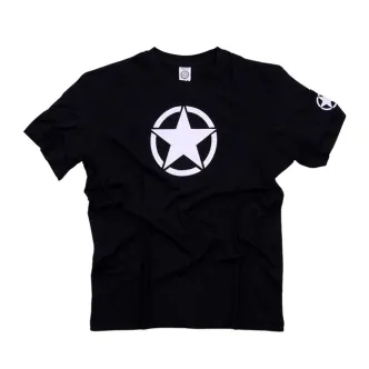 Army Surplus Fostex White Star T-shirt Black Size Small (133380-BLK-S)