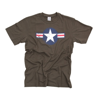  Army Surplus T-shirt Air Force Star & Bars Green Size Medium (ARM340545)