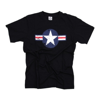 Army Surplus T-shirt Air Force Star & Bars Black Size Small (ARM740545)