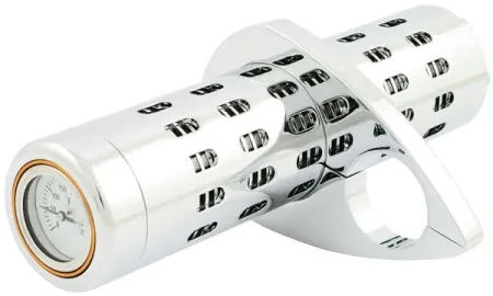 Doss Billet Oil Cooler, With Temperature Gauge In Chrome Finish For Universal Use (63290)