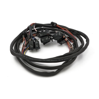 DOSS Switch Set in Black With Radio. Complete with Amber LED Backlit Switches And 60 Inch Wires For Harley Davidson 2007-2013 FLT Touring Models (ARM811029)