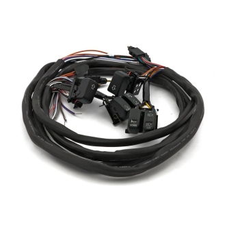 DOSS Switch Set in Black With Radio And Cruise Control. Complete with Switches And 60 Inch Wires For Harley Davidson 1996-2006 FLT Touring Models (ARM831029)
