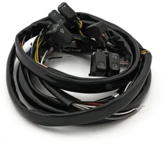 Doss Handlebar Switch & Wiring Kit In Chrome. Complete with 60 Inch Wiring For Harley Davidson 2007-2010 Softail, 2007-2011 Dyna 2007-2013 Sportster Models (ARM181029)