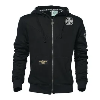 West Coast Choppers OG Classic Panel Zip Hoodie Black Size Small (WCCHD0170ZWS)