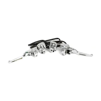 Doss Complete Handlebar Control Kit With Switch Housing, Cruise Control Switches And Wiring In Chrome For Harley Davidson 1996-2007 Touring Models (77870)
