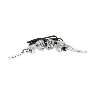 Doss Complete Handlebar Control Kit With Switch Housing And Radio, Cruise Control, Intercom And CB Switches And Wiring In Chrome For Harley Davidson 1996-2007 Touring Models (77871)