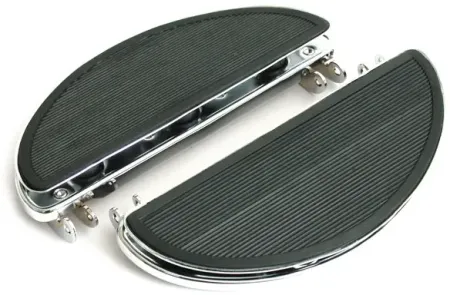 Doss Oval Old Style Floorboards With Dampers In Chrome For Harley Davidson 1940-1984 FL, FLH Models (16-124)