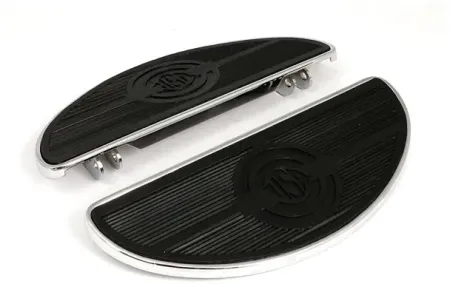 Doss Oval Old Style Floorboards Without Dampers In Chrome For Harley Davidson 1986-2017 FLST Softail, 2012-2016 FLD Dyna, 1983-2021 Touring And 2009-2021 Trike Models (16-051A)