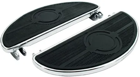 Doss Oval Old Style Floorboards Without Dampers In Chrome For Harley Davidson 1940-1984 FL, FLH Models (50603-40T) (19511)