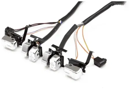 Doss Handlebar Switch & Wiring Kit In Chrome. Complete with 60 Inch Wiring For Harley Davidson 1996-1999 Big Twin And Sportster Models (80324)