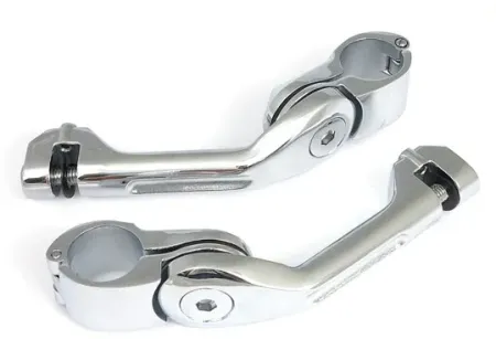 Doss Foot Peg Mount Kit Long In Black Finish For 1 1/4 Inch Engine Guards (77433B)