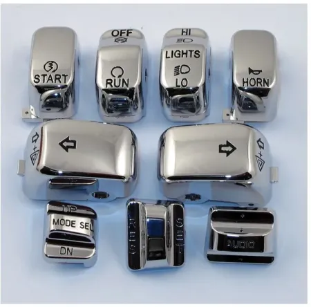 Doss Handlebar Switch Cap Kit In Chrome For Harley Davidson 1996-2013 Touring Models With Cruise Control (26-126)