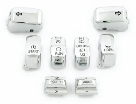 Doss Handlebar Switch Cap Kit In Chrome For Harley Davidson 1996-2013 Touring Models (26-165)