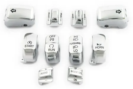 Doss Handlebar Switch Cap Kit In Chrome For Harley Davidson 1996-2013 Touring Models (26-141)