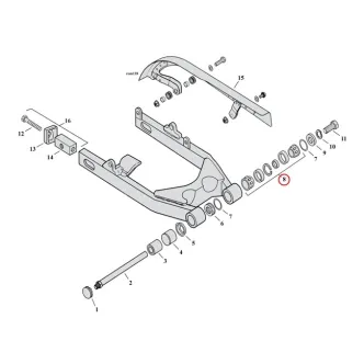 Doss Swingarm Bearing Assembly For Harley Davidson 2004-2005 Dyna And 2000-2003 Sportster Models (48367-98)