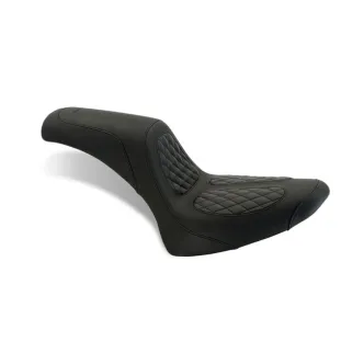 Mustang Perewitz Fastback 2-Up Seat in Black For 1984-1999 Softail Models With Up To 150mm Rear Tire (Excluding 1997-1999 FLSTS) (76890)