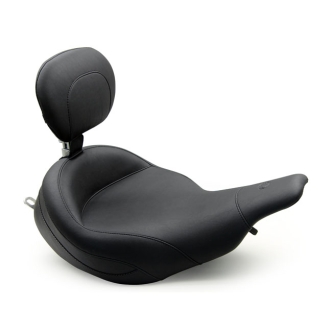 Mustang Super Touring Solo Seat With Rider Backrest in Black For 1997-2007 FLHT Electra, FLTR Tour Glide Models (79449)