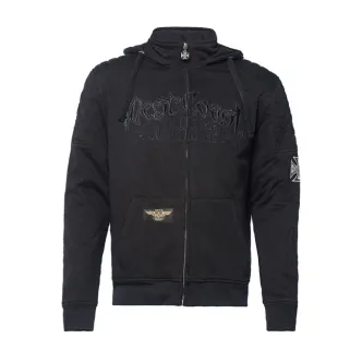 West Coast Choppers Zip Hoodie Por Vida With Aramid Fiber By Dupont Black Size Small (WCCHD171ZWS)
