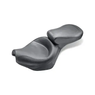 Mustang 1-Piece Wide Touring Vintage Seat Plain Black For Suzuki 1987-2004 VS1400 Intruder & 2005-2008 Boulevard S83 Models (75261)