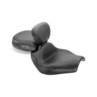 Mustang 2-Piece Sport Touring 2-Up Vintage Seat In Plain Black For Kawasaki 2004-2008 Vulcan 1500 Mean Streak, 2002-2003 Vulcan Mean Streak & Suzuki 2004 VZ1600 Marauder & 2005 Boulevard M95 Models (79291)