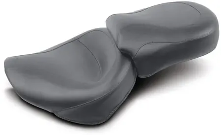 Mustang 2-Piece Wide Touring Vintage Seat Plain Black For Suzuki 1997-2005 VZ800 Marauder Models (75818)