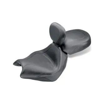 Mustang 2-Piece Sport Touring 2-Up Vintage Seat In Plain Black With Drivers Backrest For Honda 2002-2008 VTX1800C Models (79271)