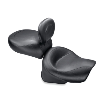 Mustang 2-Piece Wide Touring 2-Up Vintage Seat In Plain Black For Kawasaki 1996-2004 Vulcan 1500 Classic & 1999-2001 Vulcan 1500 Nomad Models (79211)