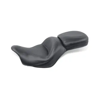 Mustang 1 Piece 2-Up Wide Touring Vintage Seat Plain Black For Kawasaki 2009-2013 Vulcan 1700 Classic Models (76606)