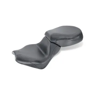 Mustang 2-Piece Sport Touring Seat Plain Black For Honda 2003-2009 VTX1300 Retro, 2003-2007 VTX1300S & 2008-2009 VTX1300T Models (75801)