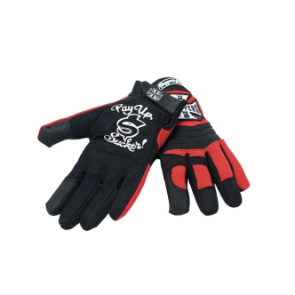 West Coast Choppers Riding Gloves Black/Red Size Large (ARM012665)