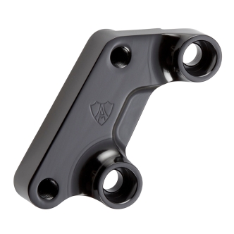 Arlen Ness 14 Inch Left Side Brake Caliper Adapter Bracket in Black Finish For 2000-2014 Softail (Excluding Springers), 2000-2013 XL, XR, 2000-2005 Dyna (Originally Equipped With 11.5 Inch Brake Rotors) Models (02-974)