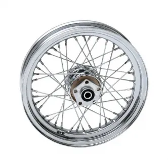 Doss 40 Spoked 3.00 x 16 Rear Wheel In Chrome For Harley Davidson 1984-1985 FXST, 1982-1986 FXWG/FXSB/FXE & 1982-1985 FXR & Sportster Models (64435)